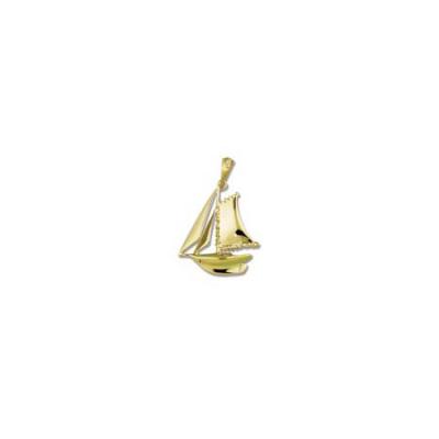 Sail Boat Gaff Rigg Medium Pendant with Bail 7.5YB